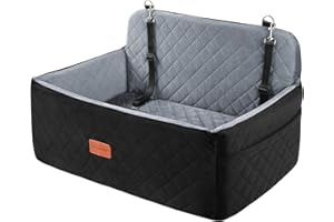 HEGGCOOE Fotelik samochodowy dla średnich i dużych psów, fotelik samochodowy dla psów poniżej 25 kg lub 2 małych psów, zdejmowany i nadający się do prania, fotelik samochodowy dla psa, podróżne legowisko dla