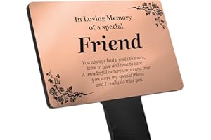 OriginDesigned Special Friend Memorial Remembrance Plaque Stake - Gold/Silver/Copper Waterproof, Outdoor, Grave Marker, Tribute, Plant Marker (Copper)
