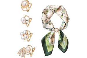 BETINYAR 4pcs Scarf Ring Clip for Women, Scarf Clips and Slides and Clasps, Gold Smooth Clip Buckle for Women