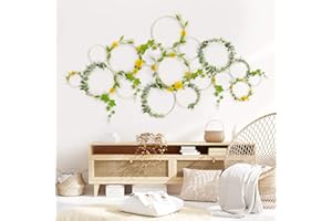 Sunlit Boho 18-teiliges Bambus-Wandspalier DIY-Set, Pflanzenspalier, Rankgitter, Display für Kletterpflanzen, Topfpflanzen, rustikale Vintage-Heimdekoration