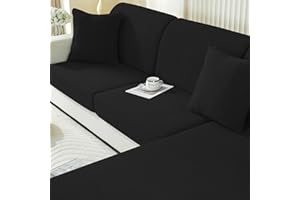 Ystyle Housse Assise Canapé Extensible, Housse De Siège De Canapé d'angle, Universelle Housse Coussin Canape, Housse Dossier Canapé Antidérapante Couverture Canape (Chaise Longue, Noir)