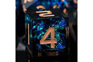 ARUOHHA DND,Set di dadi in resina con bordo affilato, 7 pezzi, set di dadi D&D, per Dungeons and Dragons RPG Warhammer dadi poliedrici D + D, con confezione regalo, dadi a D e D fatti a mano, D6, D4