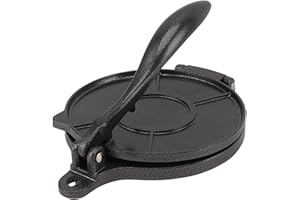 NOENNULL Tortilla-Presse, Tortilla-Maker, Teigpresse, Mehl-Tortilla-Presse, Roti-Presse, Quesadilla-Presse (16cm Schwarz)