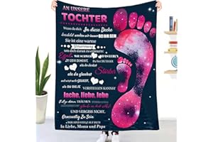 UOOYAA Kuscheldecke Personalisierte Geschenke Decke An Unsere Tochter von Mama und Papa,Eltern für Tochter Deutsche Briefdecke Wohndecke für Tv-Decken 18. Geburtstag Mädchen Geschenke