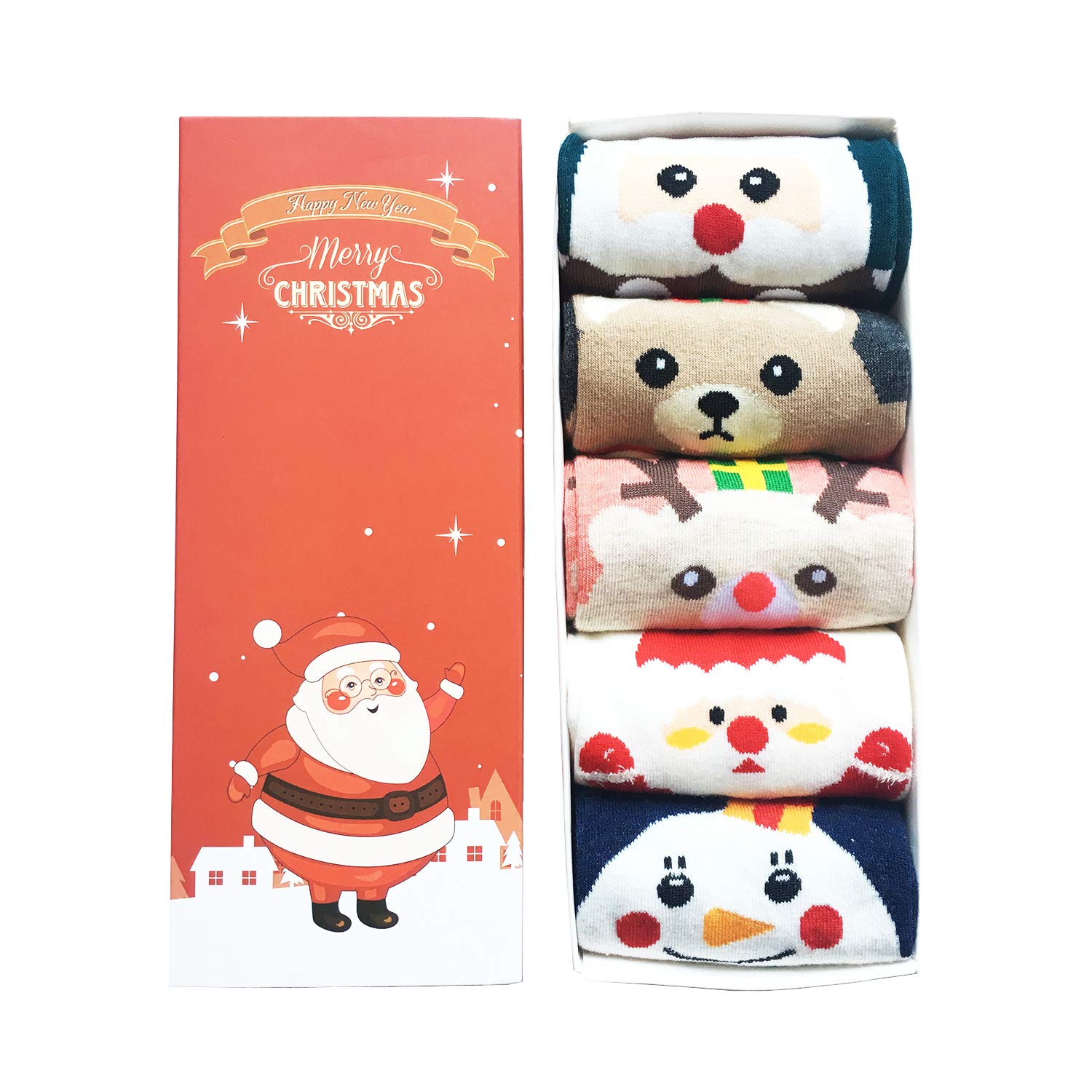 Babbo Natale 3d Con Elastici.Likerainy Ragazze Donna Calzini Cotone Modello Animale Del Fumetto Di Natale 3d Calza Caldo Babbo Natale E Alce 5 Paia Spesavip