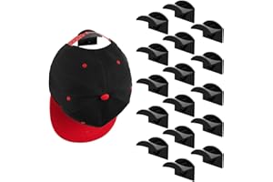FUNUPUP Adhesive Hat Hooks for Wall, 16 Pack Hat Hanger Organizer for Baseball Caps (Black)