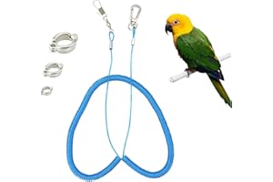 Andiker Corda di volo del pappagallo, catena del piede del pappagallo di 5 metri per l'addestramento di volo all'aperto, corda di volo elastica anti omicidio con anti imbottitura