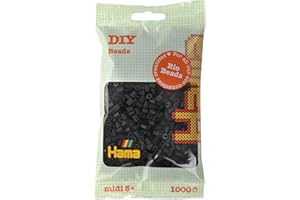 HAMA - sachet de perles à repasser bio midi | env. 1000 perles | loisirs créatifs et mosaïques pour enfants dès 5 ans | jeu créatif durable et décoration artisanale | Black