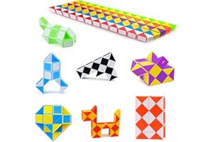 Nutabevr 12 Stücke 24 Blöcke Magische Schlangen Würfel, 3D Puzzle Magische Schlange Spielzeug,Magic Snake,Mini Puzzle Würfel Spielzeug,Partygeschenke für Kinder,Jungen,Mädchen,Kindertagsgeschenke