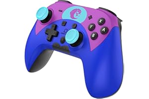 Minibird Pop Top - "The Unicorn" Controlador inalámbrico Bluetooth para Nintendo Switch - 16 horas de autonomía - Mando compacto y compatible para Switch/Switch Lite/Switch Pro - Turbo - Azul Morado
