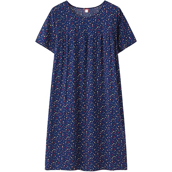 Dinglong Camicia Donna Manica Corta Abito Da Notte A Maniche Corte In Di Cotone Estivo Per Donne Di Mezza Età Nuovo Abbigliamento Da Casa Aderente Per Anziani Abito Taglie Forti Camicia Donna - 9