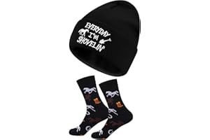 Geyoga Horse Riding Gifts Embroidered Winter Beanie Hat and Sock Hat for Horse Lover