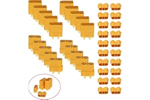 HAXIHA 20 Stück XT90 Batterie Anschlüsse XT90 Männlich Weiblich Rundstecker Stecker,Male Female Bullet Connectors(10Paar) Hochstrom Stecker für RC Lipo Akku