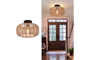 Dellemade Ceiling Light 1 Light Rattan Ceiling Fixture (OY0006)