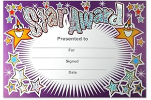 SuperStickers Star Award DMC10014 Lot de 20 certificats A5