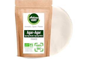Agar Agar ★ végétal,naturel ★ Poudre de gélatine ★ gélifiant alimentaire - Artisan du Vert (100g)