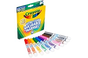 Crayola 10 Count Ultra-Clean Washable Classic, Broad Line Markers