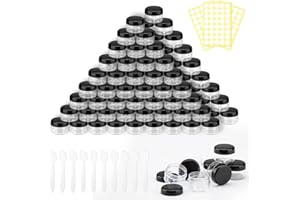 WUERQIE 100 Stück Döschen,5ml Leerdose Mini klarer Tiegel Probe Transparentes Cremeglas Kosmetikflaschenbehälter mit Schraubverschluss Reiseset,Verwendet für Lippenbalsam,Lotion