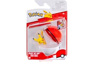 Pokémon PKW4614 - Clip N´Go - Pikachu w. Poke Ball W24 - Compatible with Pokemon 5cm Batlle Figure