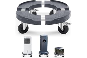 Humagineer Carrello con Freni, Carrello da Carico 220kg, Base Rotonda Regolabile 38-48cm, Supporto Grigio con Ruote 76mm per Purificatore d'Aria, Ventilatore a Colonna, Riscaldatore