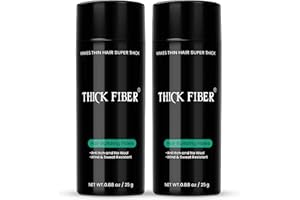THICK FIBER Hair Fibres (Pack of 2, DARK BROWN) Hair Powder for Thinning Hair 25g Bottle | Make Thin Hair Look Thicker in Seconds | Hair Loss Concealer for Women & Men