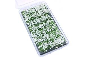 Tiardey Flower Grass Tufts Sand Table Set, Terrain Model Kit, Shrub Flower Cluster, Used for Miniature Landscapes, Sand Table Theme Models, Scenery Model - White Shrub