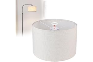 EFUTURETIME E14/E27 Paralume in Tessuto H20 X Ø 30cm, Paralume Cilindro Grande in Lino Naturale per Lampada da Terra, Comodino, Tavolo Plafoniera, Lampadari, Applique, Beige