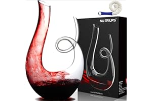 NUTRIUPS Decanter per Vino, Caraffa Vino, Vino Caraffa Decanter, Decanter Vino, Decanter per Vino Caraffa, Decanter per Vino Rosso, Decanter per Vino a Forma di Cigno da 1,2L (Con Spazzola per la Pulizia)