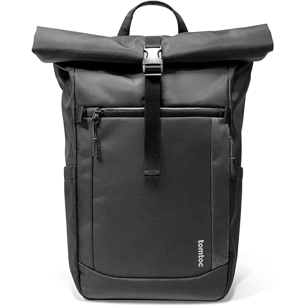 hk Rolrugzak voor dames en heren, geschikt voor 15,6 inch laptops, waterdichte grote reisrugzak, anti-diefstal dagrugzak, rolrugzak voor reizen, buitenactiviteiten, universiteit, werk, fietsen, zwart