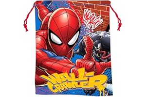 HAPPY SCHOOL Saquito Merienda Lunch Bag 27x22cm Bolsa infantil Ideal para Guardería y Cole (Spiderman)
