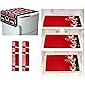 Factcore Premium Quality Combo of Exclusive Decorative Kitchen Combo Fridge Top Cover(Red), Fridge Handle Covers (Red…