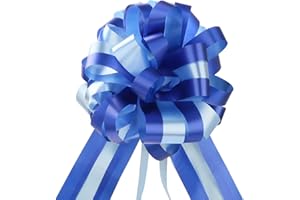 EDATOFLY 10 Pezzi Coccarde Fiocco per Fiocchi Matrimonio, Fiocchi Matrimonio Grandi Fiocchi Regalo Archi da Regalo per Mazzi di Cesti per Auto per Feste di Natale e Matrimoni Fioristi (Blu)