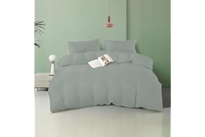 BESCH Juego de Funda Nórdica Microfibra 4 Piezas Ultra Suave, Ligero y Transpirable para Cama 150-1 Funda Edredón 220x240cm, 2 Fundas de Almohada 50x90cm y Bajera Ajustable 150x200+25cm (Gris Humo)