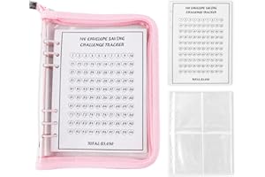 ROSYLEVE Budget Planner Challenges, Raccoglitore per Il Risparmio di Denaro 100 Buste A5 Cartella Organizzatrice per Il Risparmio di Denaro con Buste Trasparenti per la Casa, la Scuola