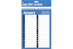 1ABOVE 2026 A4 Month to View Wall Calendar | Blue & White Spiral Bound Planner | Includes Holidays & Notable Dates | For Home, Office, School & Business Use