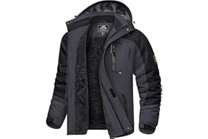 KEFITEVD Męskie Wodoodporne Kurtki Polarowe Zimowe Ciepłe Narciarskie Płaszcze Przeciwdeszczowe Zewnętrzne Płaszcze Termiczne