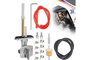 MTATCN Fuel Valve Petcock Fuel Tank Switch & Fuel Line & Fuel Filter & Clips for KLF220 KLF300 TTR YFM YFB Bayou 1988-2005 ATV LTZ 400 Quadsport 2003-2008