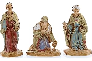 Moranduzzo Trío de Reyes Magos Apto para Belén de 3,5 cm Escala 1:50 – Micro 3,5 – Figura Indestructible, Estilo Siglo XVIII, Acabada a Mano, Escultor M. Landi