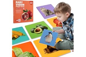 AKOFIC Carte Alto Contrasto Giochi Neonato Sopra i 12 Mesi, Colore Flash Cards Neonati Carta Stimolazione Sensoriale Visiva, Giocattoli Educativi Montessori Regalo Neonata