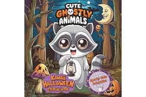 Cute Ghostly Animals: Kawaii Halloween Coloring Book with Cozy Designs for a Spooky Night In, Fun for Kids, Teens, and Adults.