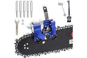 VnkloMes Affûteur de Chaîne de Tronçonneuse, Portable Aiguiseur de Chaîne de Tronçonneuse à Manivelle, Affuteuse Chaine Tronconneuse Manuel pour Tous les Types de Tronçonneuses (Bleu)