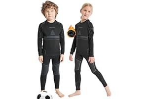 NOOYME Bielizna funkcyjna dla dzieci, bielizna narciarska, bielizna termiczna dla dzieci, oddychająca i przyjazna dla skóry, bielizna sportowa, piłka nożna