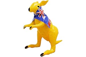 I LOVE FANCY DRESS LTD Inflatable Yellow Kangaroo - 27.5" (70 cm) Tall Australian Kangaroo Prop with Removable Flag Cape - Stands up by itself (Pack of 1)