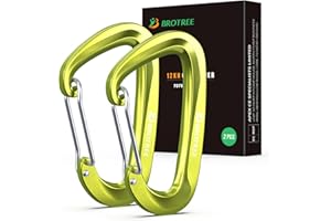 BROTREE Karabinek z karabińczykiem o nośności 1200 kg, karabińczyk z breloczkiem/zakrętką do hamaków, biwakowania, wędrówek, wędkowania itp