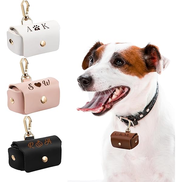 SUPERFINDINGS Porte-alliances Blanc Pour Chien Support Anneau En Cuir Boîte De Coussin Pour Animaux De Compagnie Coussin De Porte-anneau Pour Collier De Chien Sac D'alliances