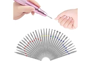 30 Stücke Nail Drill Bits Nagelfräser Bits Set,MWOOT Polieren Schleifkörper Schleifkopf Nagelfräser Aufsätze Set für Maniküre Pediküre