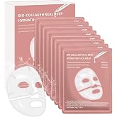8 Pieces Bio Collagen Real Deep Mask, Korean Facial Collagen Mask | Bio Collagen Mask, Deep Hydration, Anti-Wrinkle and Firmi