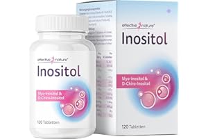 ‎EFFECTIVE NATURE effective nature Inositol Tabletten 120 Stück - Myo & D-Chiro im Optimalen Verhältnis - Mit 400 µg Folsäure & 1,4 mg Vitamin B6 pro Tagesdosis - Vegan