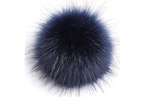 SYSUII 10 Stück 8cm Kunstfell Pompon Fellbommel Pompon Bommel für Mützen Beanies Fellbommel Fellpompon Künstlicher Haarball für Tasche Anhängern Schlüsselanhänger Dekoration Bekleidung Zubehör -Dunkelblau