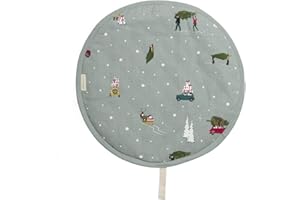 Sophie Allport Circular Single Hob Cover Home for Christmas 100% Cotton Hob Protector
